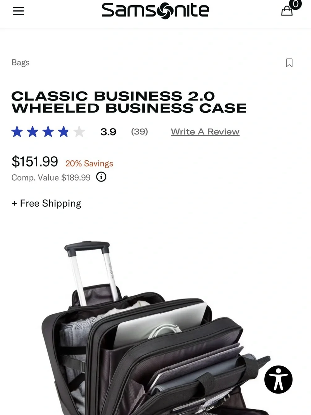 Samsonite Classic Business 2.0 Laptop Briefcase